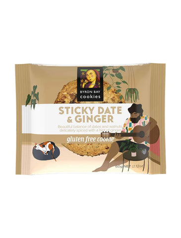 BYRON BAY COOKIES Gluten Free Cookies Sticky Date & Ginger 60g
