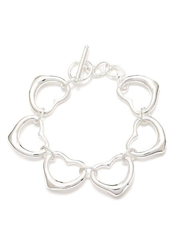 MexZotic Silver Bracelet Heart Chain Design No1
