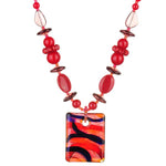 MexZotic Red Millefiori Glass Necklace