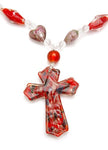 MexZotic Red Crystal Cross Necklace