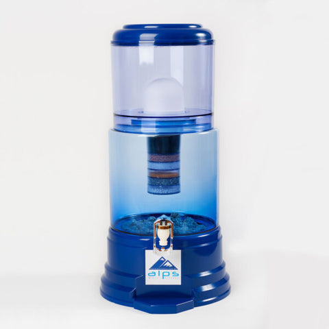 Alps Water Filter 14 Litre Glass Blue